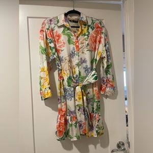 Floral satin Zara dress